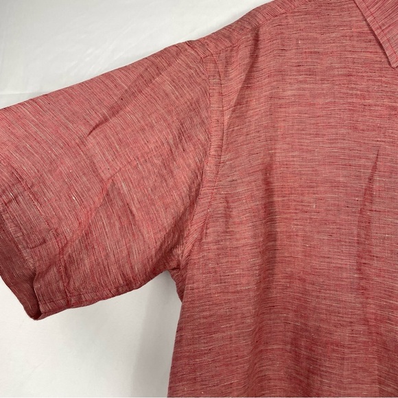 Orvis Red Linen Short Sleeve Button Down - Picture 2 of 8